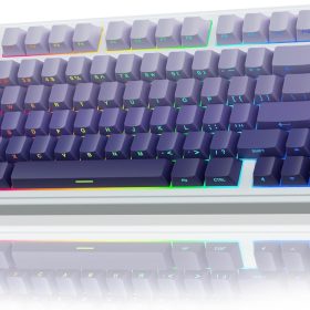 Wireless Mechanical Keyboard,75% Hot Swappable Custom Keyboard,RGB Backlit,Pre-lubed Linear Switches,Side Printed PBT Keycaps Mechanical Gaming Keyboards,Gradient Purple