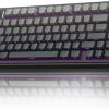 Wireless Mechanical Keyboard,75% Hot Swappable Custom Keyboard with Knob,RGB Backlit,Pre-lubed  Switches,Side Printed PBT Keycaps,2.4GHz/USB-C/BT5.0 Mechanical Gaming Keyboards